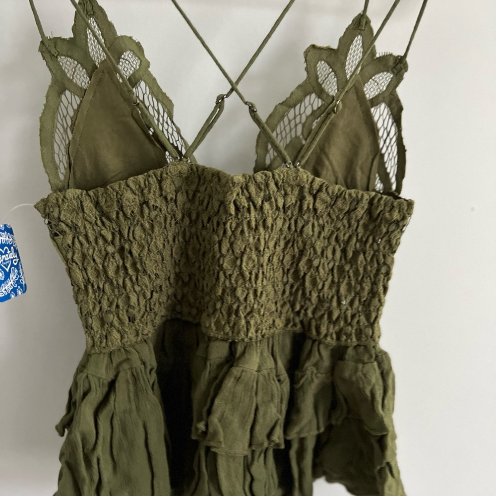 🌻🚨🆕FREE PEOPLE🚨 ADELLA CAMI TANK-Olive Sparrow Color-Sizes Small & Medium - Picture 14 of 15